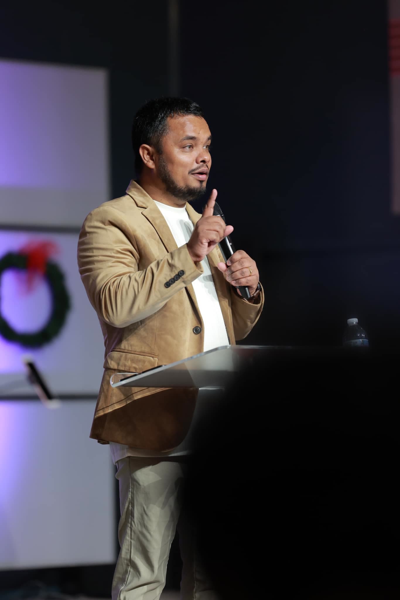 Pastor Binay Bhandari preaching